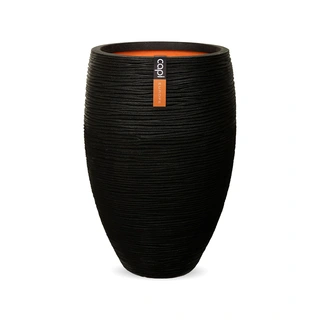 Capi Vaas Elegant Deluxe Rib NL ∅40x60 cm - Zwart | De Boet