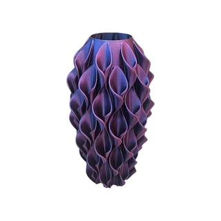 3D Vaas Flora Ø13,5x25 cm - Blauw/Paars | De Boet