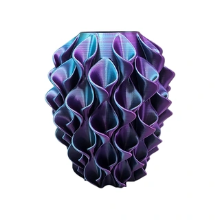 3D Vaas Florea Ø22x25 cm - Goud/Blauw/Paars | De Boet