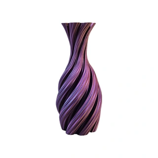 3D Vaas Florix Ø8,5x19,5 cm - Goud/Blauw/Paars | De Boet