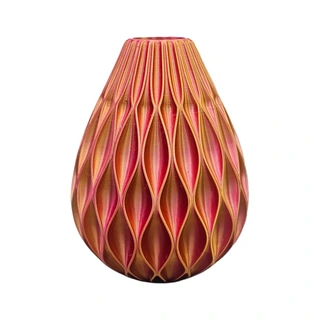 3D Vaas Onyx Ø13x17,5 cm - Goud/Paars/Roze | De Boet