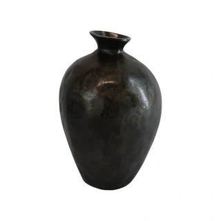 Vase aluminium Ant.black Shiny L - 23x30 cm | De Boet