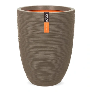 Capi Vaas Elegant Laag Rib Ø34x46 cm - Taupe | De Boet