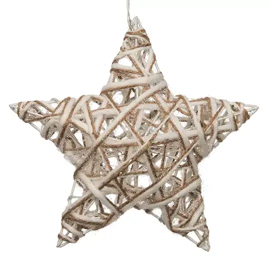 Verlichte Kerstster Jute - 20 cm - afbeelding 1