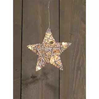 Verlichte Kerstster Jute - 20 cm - afbeelding 2