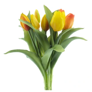 Bosje Kunst Tulpen Vermeer x6 Orange/Yellow - 31 cm