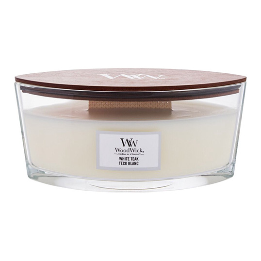 WoodWick White Teak Ellipse Candle