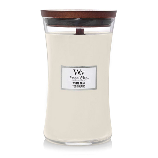 WoodWick White Teak Large Candle