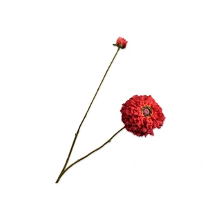 Kunstbloem Zinnia Rood - 85 cm