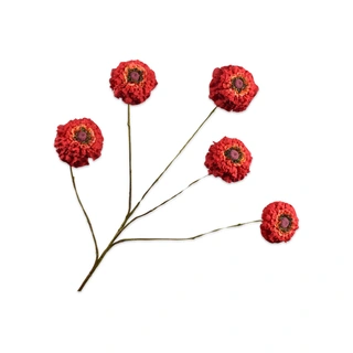 Kunstbloem Zinnia Rood - 91 cm